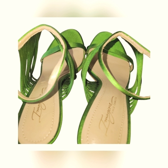 Imagine Vince Camuto Raim Satin  Ankle Strap Green Women's Sandals Sz 7 1/2M/38 - Picture 9 of 10